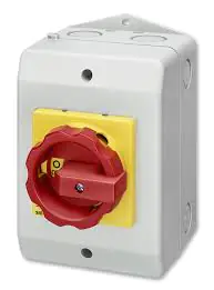 SIEMENS KUTULU TİP PAKO ŞALTER IP65 TAHRİK KOLU SARI/KIRMIZI 32A, 11,5 KW 3LD2 4011209524309
