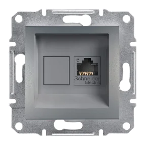 SCHNEIDER ELECTRIC EPH4700162 ASFORA ÇELİK TEKLİ RJ45 CAT6 UTP TELEFON PRİZİ 3606480730641