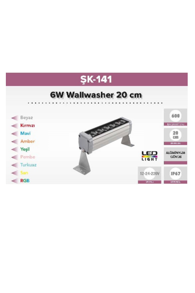 6W Wallwasher 20 cm
